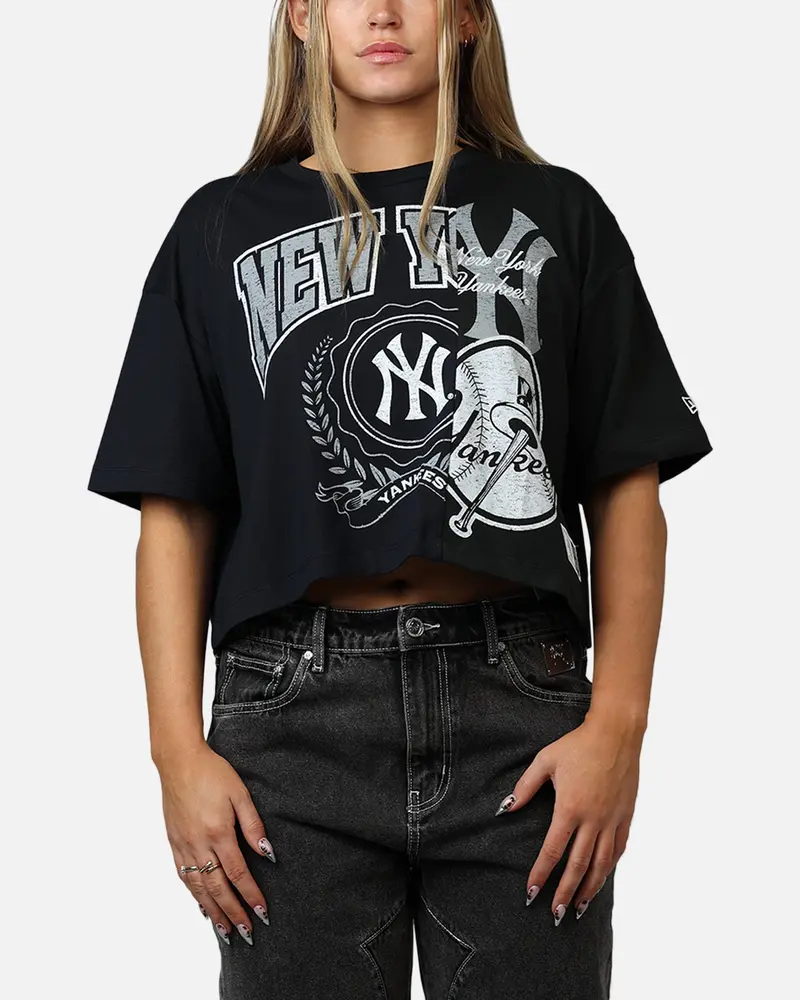 New Era Women's New York Yankees Team Split T-Shirt Navy/Black 1