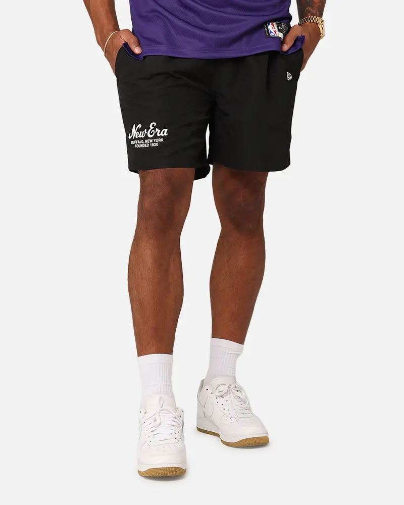 New Era Woven Shorts Black 1