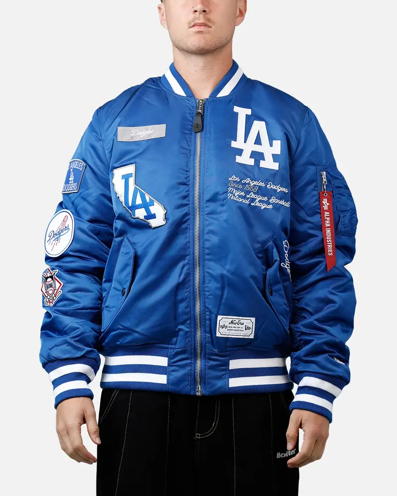 New Era X Alpha Series X Mlb Los Angeles Dodgers Ma-1 Bomber Jacket Dark Royal 1