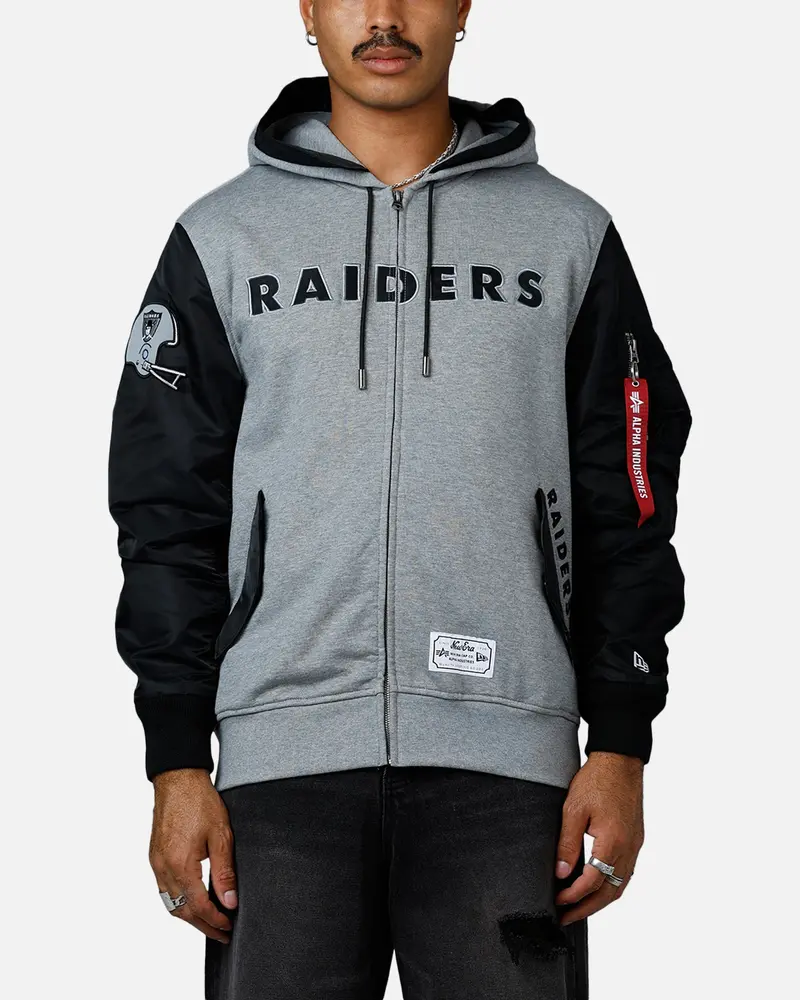 New Era X Alpha Series X Nfl Oakland Raiders Jacket Grey/Black 1