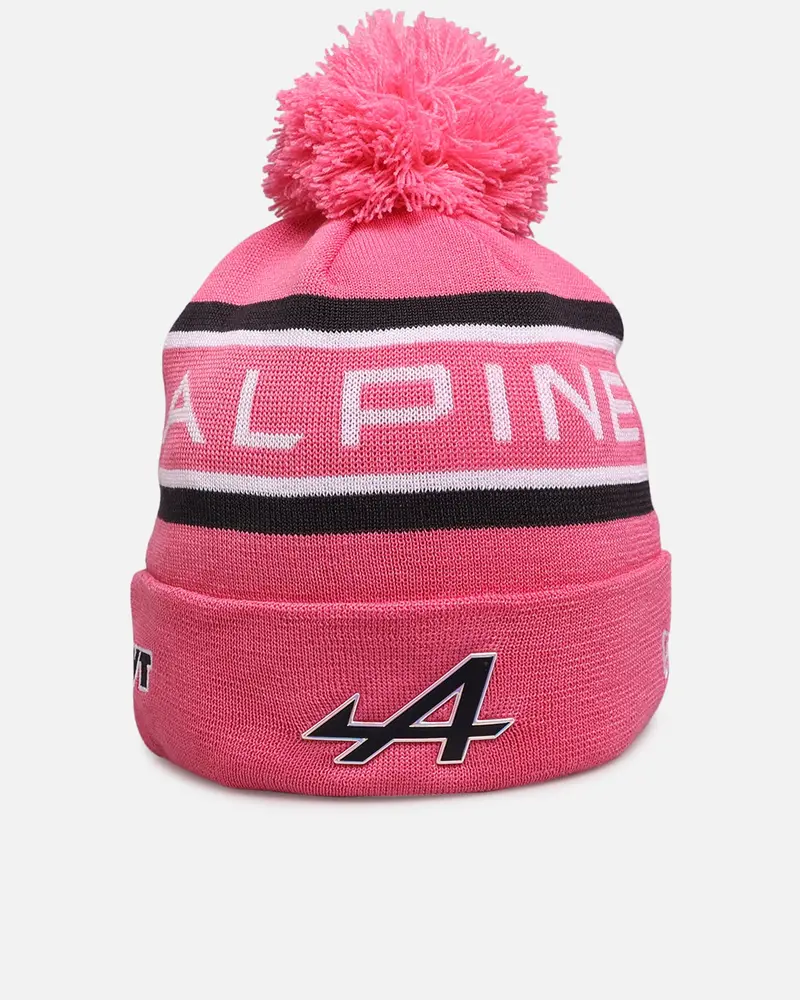 New Era X Alpine Team Cuff Knit Beanie Pink 1