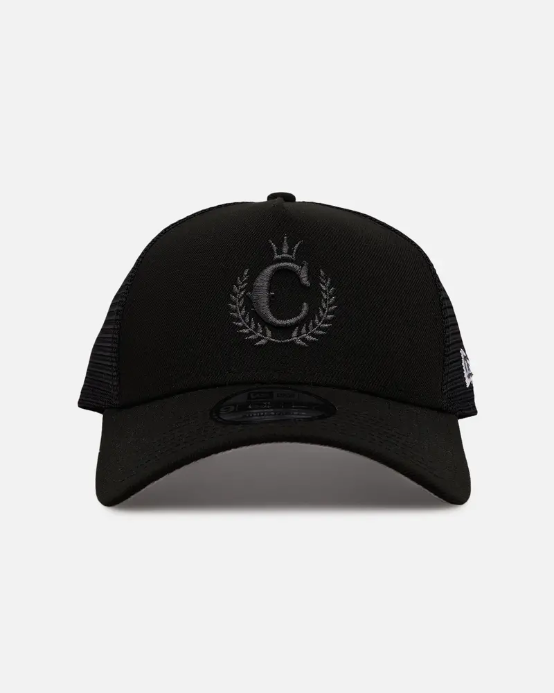 New Era X Culture Kings 9Forty A-Frame Trucker Snapback Black/Black 1
