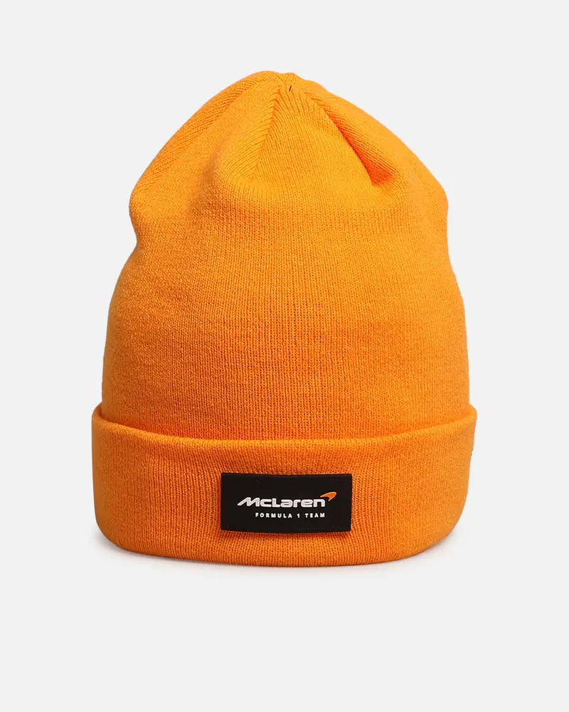 New Era X Mclaren Essential Cuff Knit Beanie Orange 1