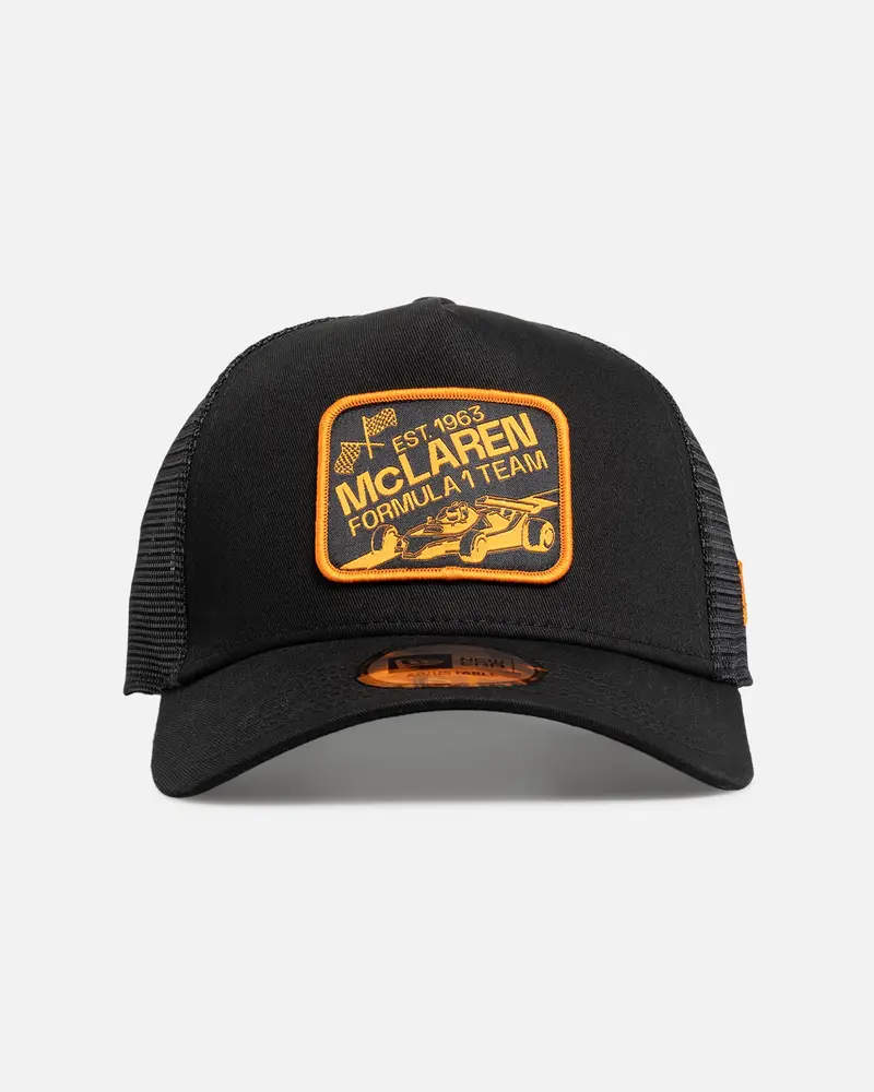 New Era X Mclaren Graphic Patch Trucker A-Frame Snapback Black 1