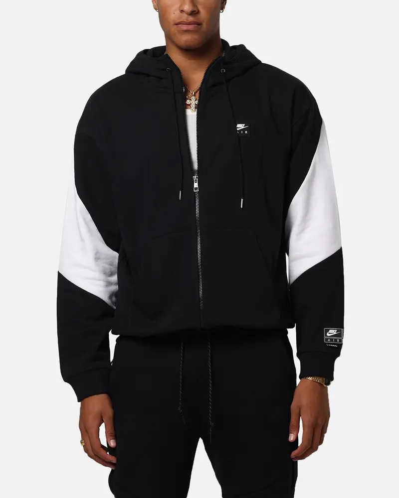 Nike Air Full-Zip Fleece Hoodie Black/White/White 1
