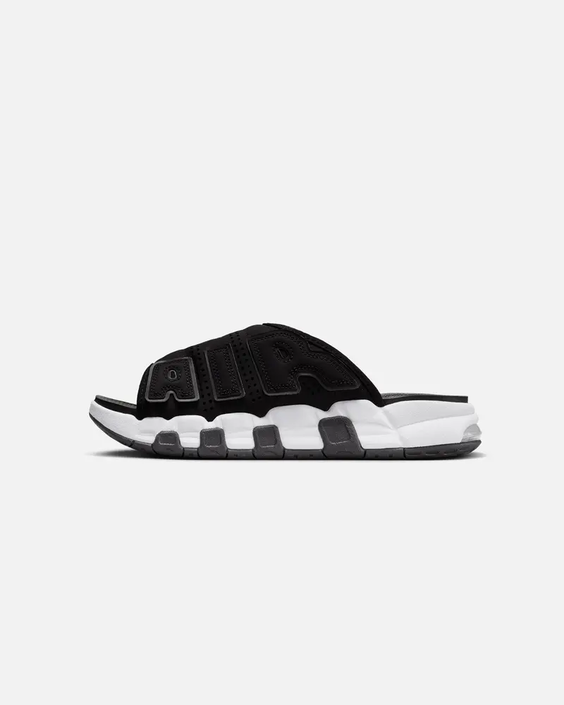 Nike Air More Uptempo Slides Black/White 1