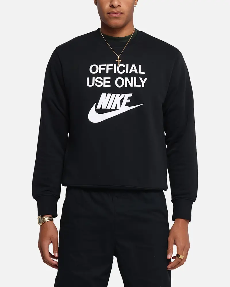 Nike Club French Terry Crewneck Black/White 1
