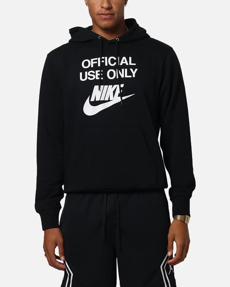 Nike Club French Terry Pullover Hoodie Black/Black/White 1