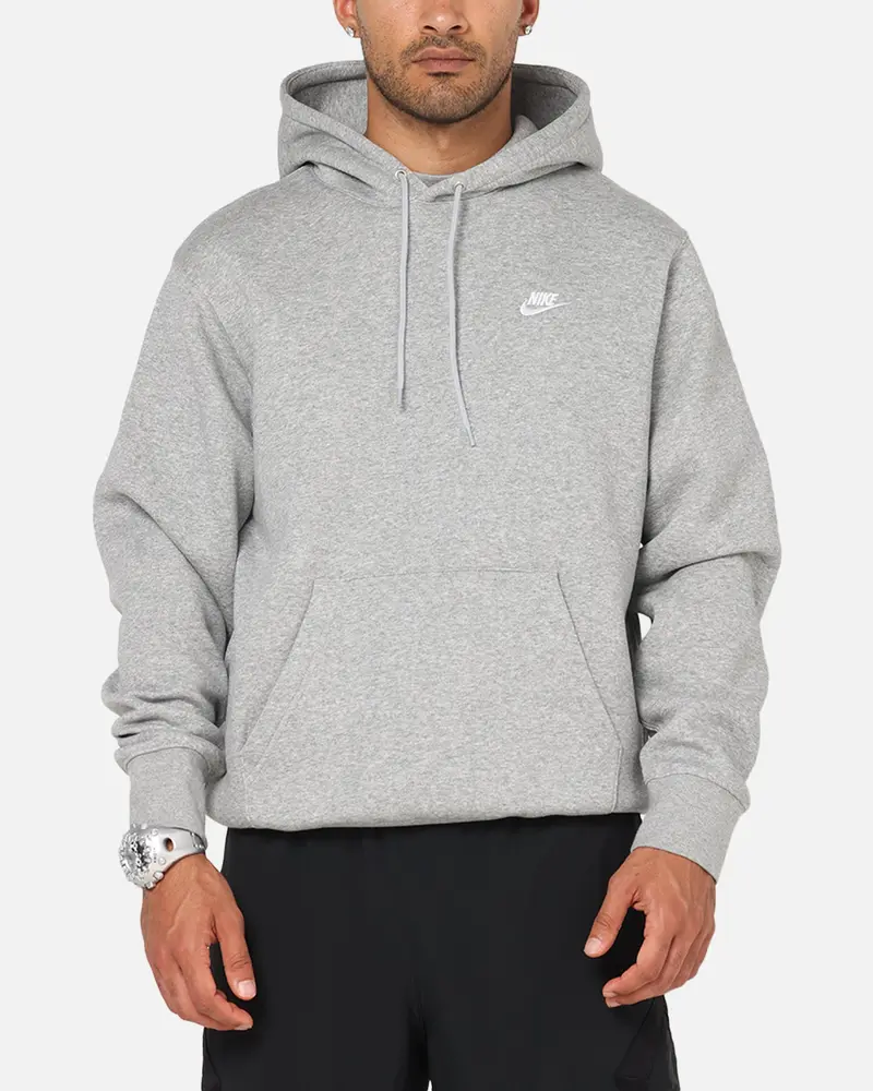 Nike Club Pullover Fleece Hoodie Dark Grey Heather 1
