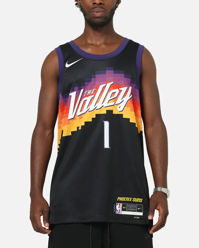 Nike Devin Booker Phoenix Suns #1 City Edition Dri-Fit Nba Swingman Jersey Black 1