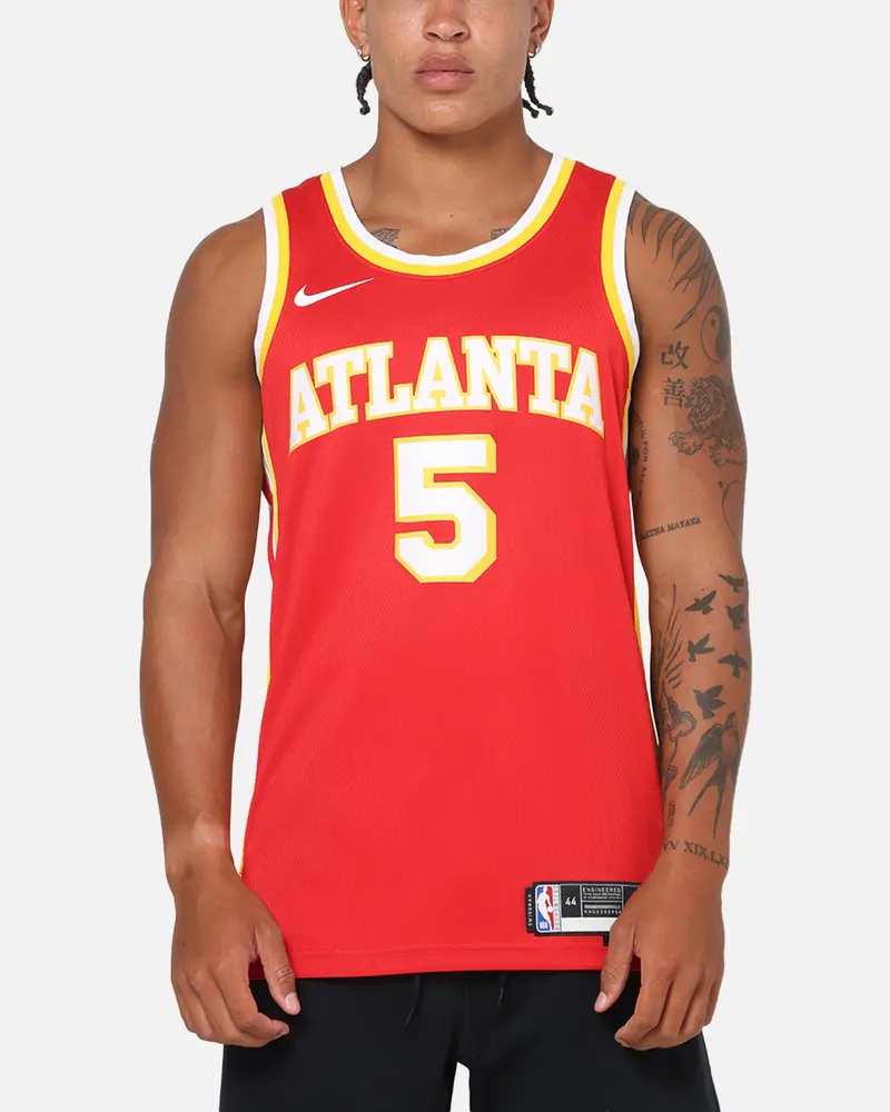Nike Dyson Daniels Atlanta Hawks #5 Icon Edition Nike Dri-Fit Nba Swingman Jersey University Red 1