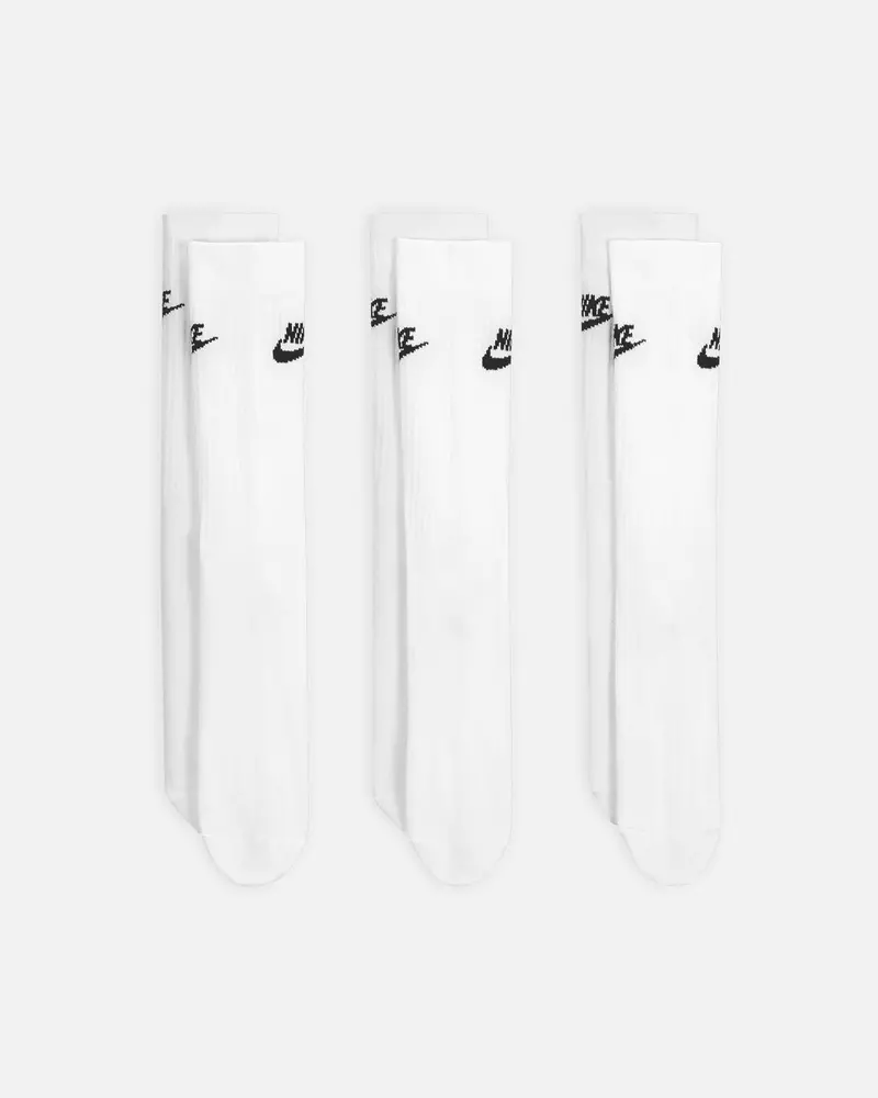 Nike Everday Cotton Cushioned Crew Socks 3 Pack White/Black 1