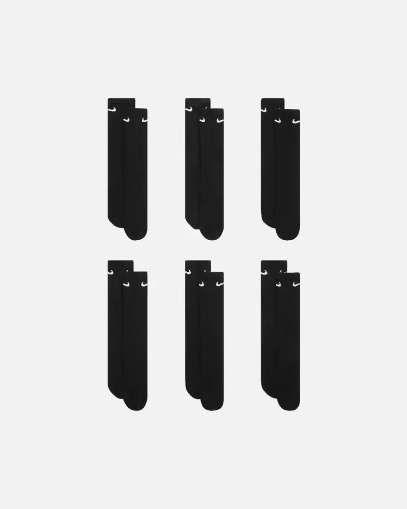 Nike Everday Cotton Cushioned Crew Socks 6 Pack Black/White 1