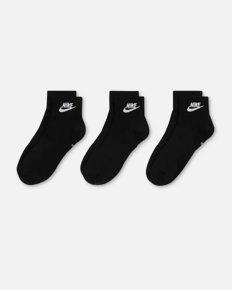 Nike Everyday Essential Ankle Socks 3 Pack Black/White 1