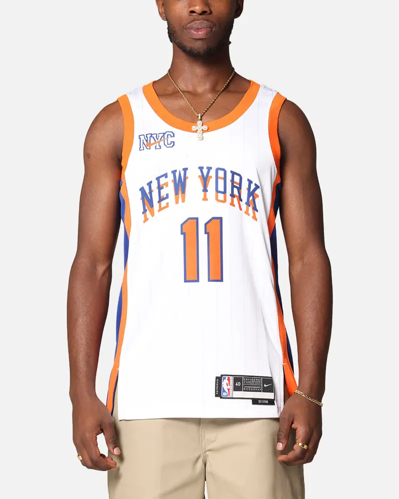 Nike Jalen Brunson New York Knicks #11 City Edition 2024/25 Nike Dri-Fit Nba Swingman Jersey White 1