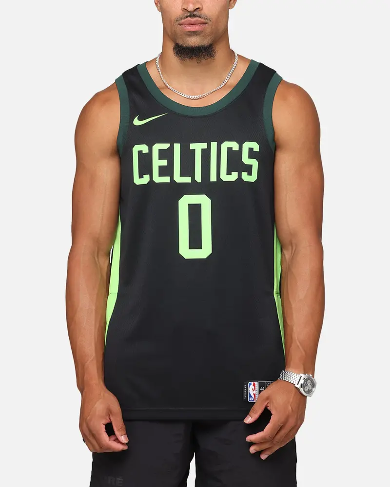 Nike Jayson Tatum Boston Celtics #0 City Edition 2024/25 Nike Dri-Fit Nba Swingman Jersey Black/Green 1