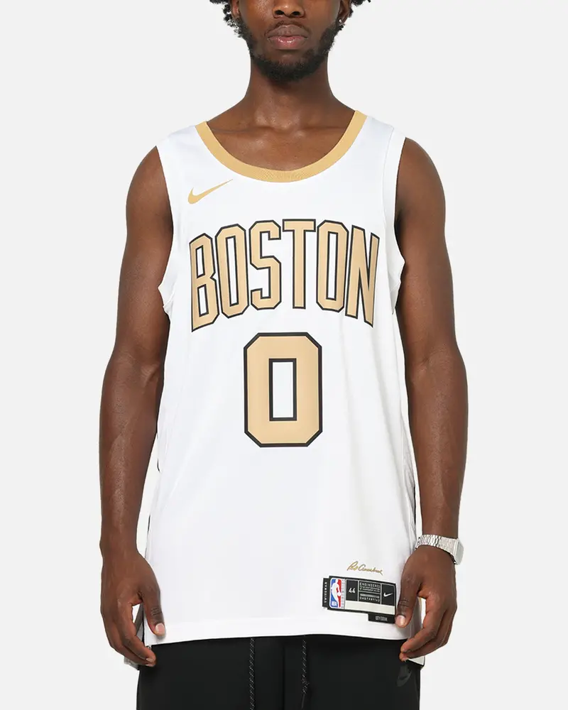 Nike Jayson Tatum Boston Celtics #0 City Edition Dri-Fit Nba Swingman Jersey White 1