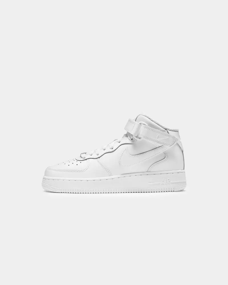 Nike Kids' Air Force 1 Mid Le (Gs) White/White 1