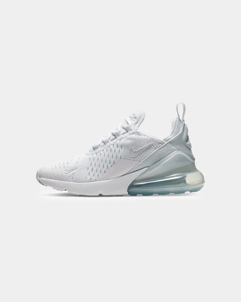 Nike Kid's Air Max 270 White/Metallic Silver 1