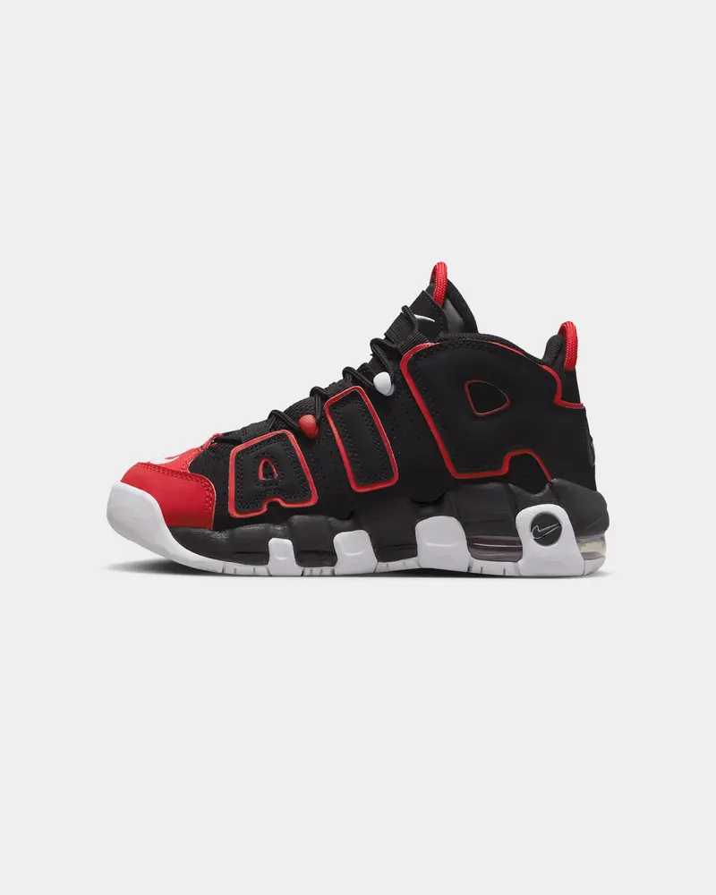 Nike Kids' Air More Uptempo (Gs) Black/White-University Red 1