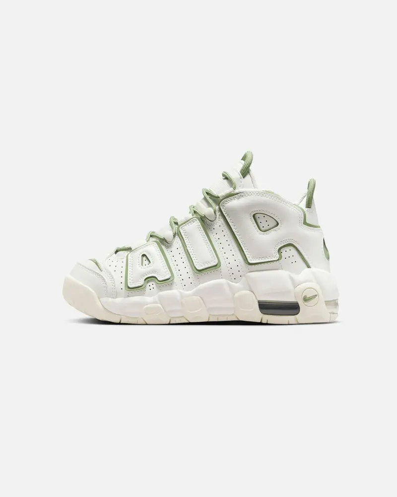 Nike Kids' Air More Uptempo (Gs) Sail/Oil Green 1