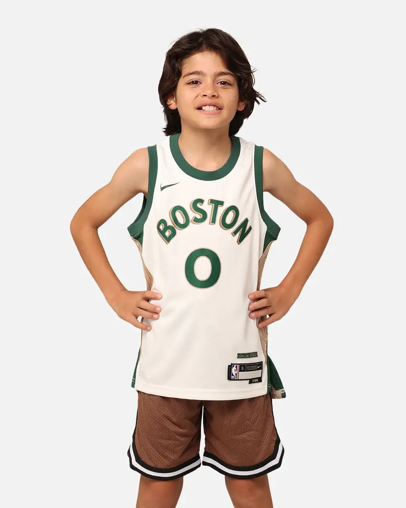 Nike Kids' Boston Celtics Jayson Tatum City Edition Swingman Jersey Sail 1