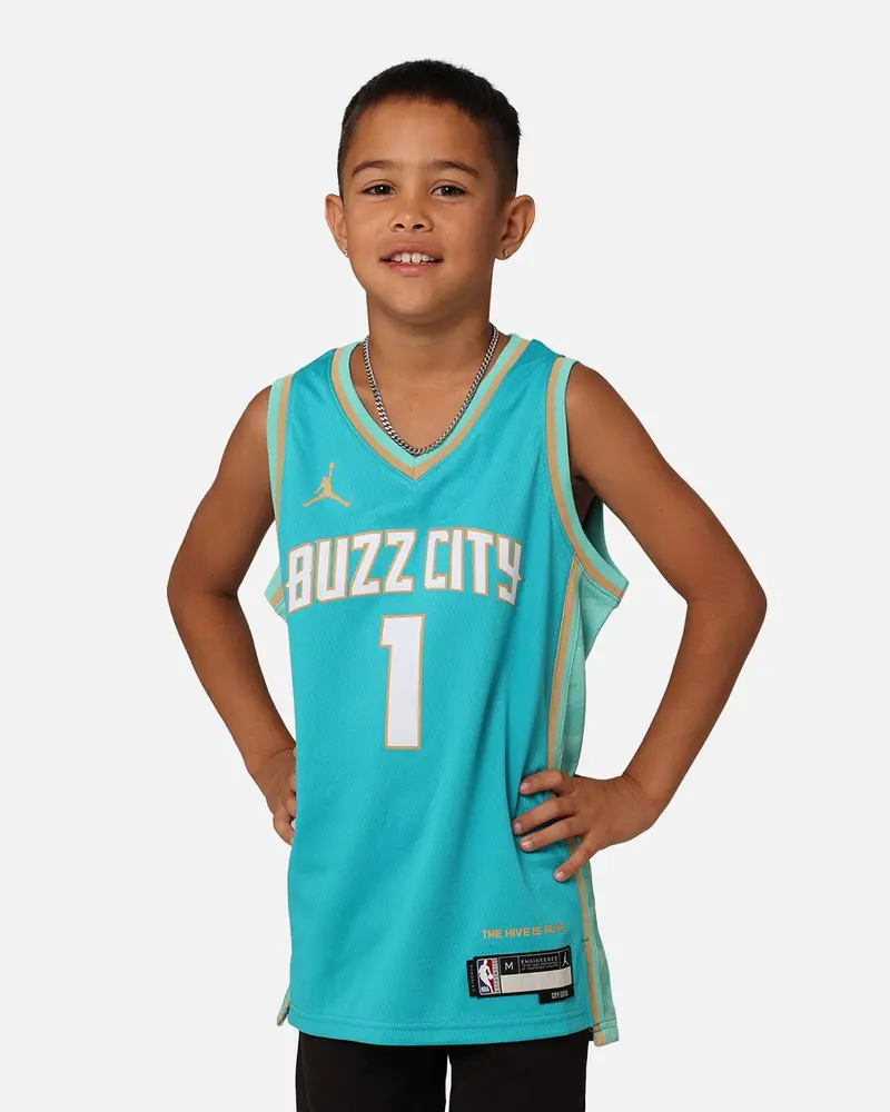 Nike Kids' Charlotte Hornets Lamelo Ball City Edition 2023/24 Swingman Jersey Rapid Teal 1