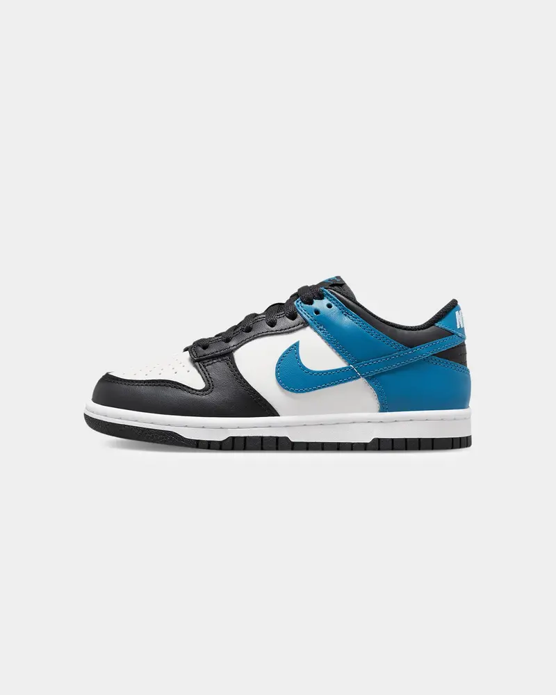 Nike Kids' Dunk Low (Gs) "Black White Blue" Summit White/Indigo 1