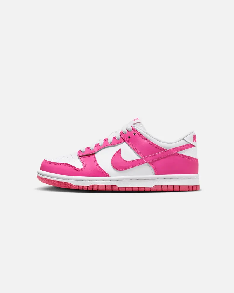 Nike Kids' Dunk Low (Gs) White/Laser Fuchsia 1