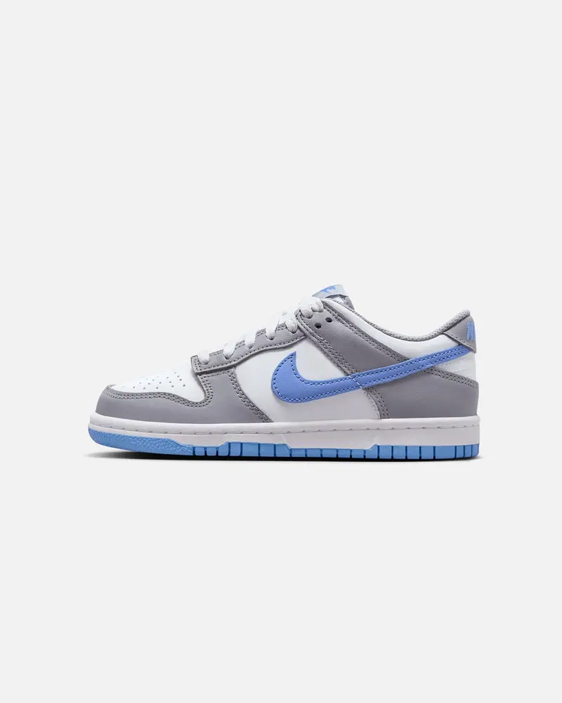 Nike Kids' Dunk Low (Gs) White/Royal Pulse-Cement Grey 1
