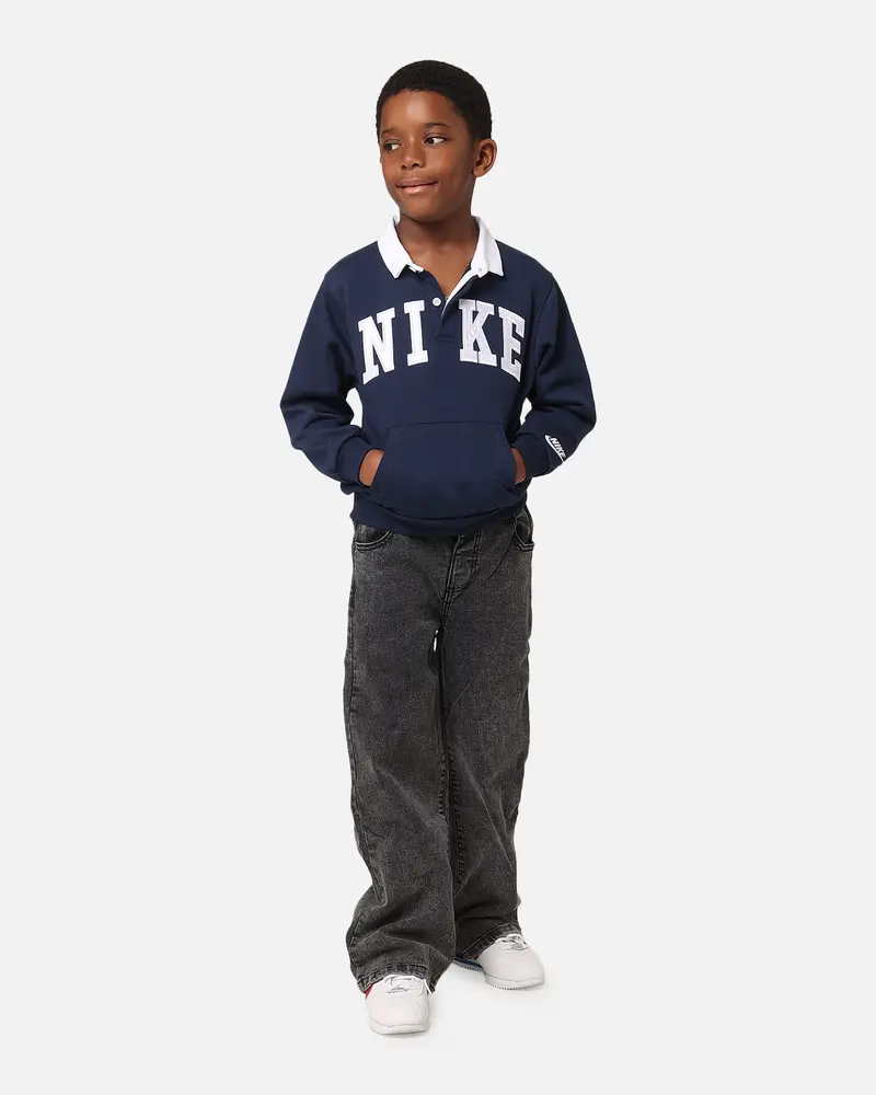 Nike Kids' Sportswear Club Snl Long Sleeve Polo Midnight Navy 1