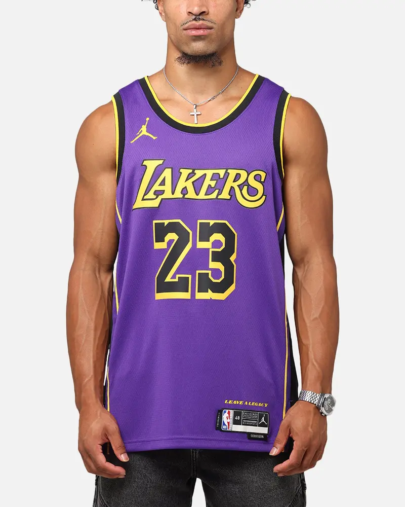 Nike Los Angeles Lakers Lebron James Dri-Fit Swingman Jersey Field Purple 1
