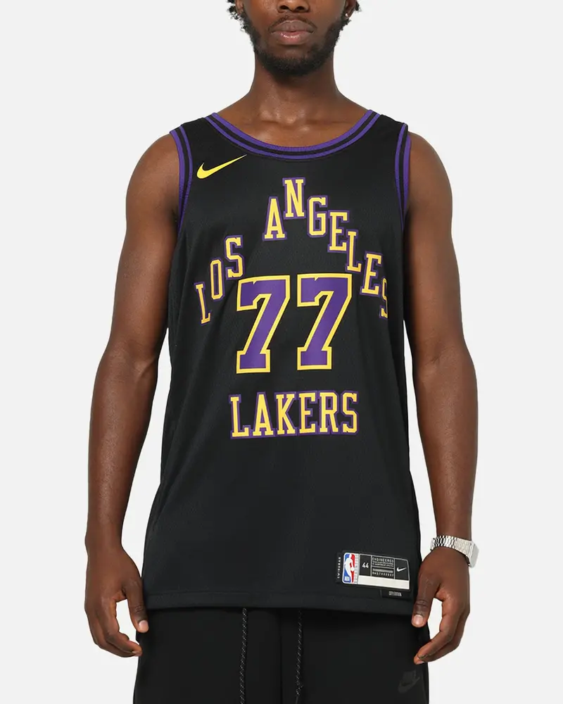 Nike Los Angeles Lakers Luka Doncic #77 City Edition Dri-Fit Nba Swingman Jersey Black 1