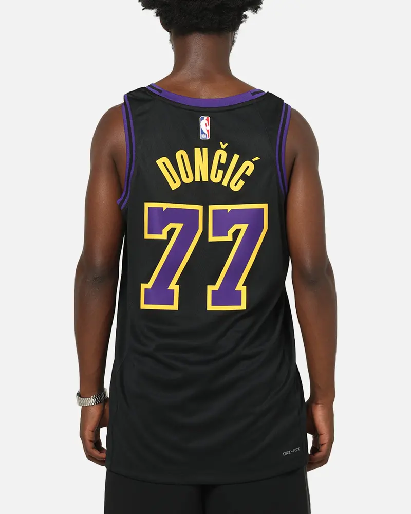 Nike Los Angeles Lakers Luka Doncic #77 City Edition Dri-Fit Nba Swingman Jersey Black 2