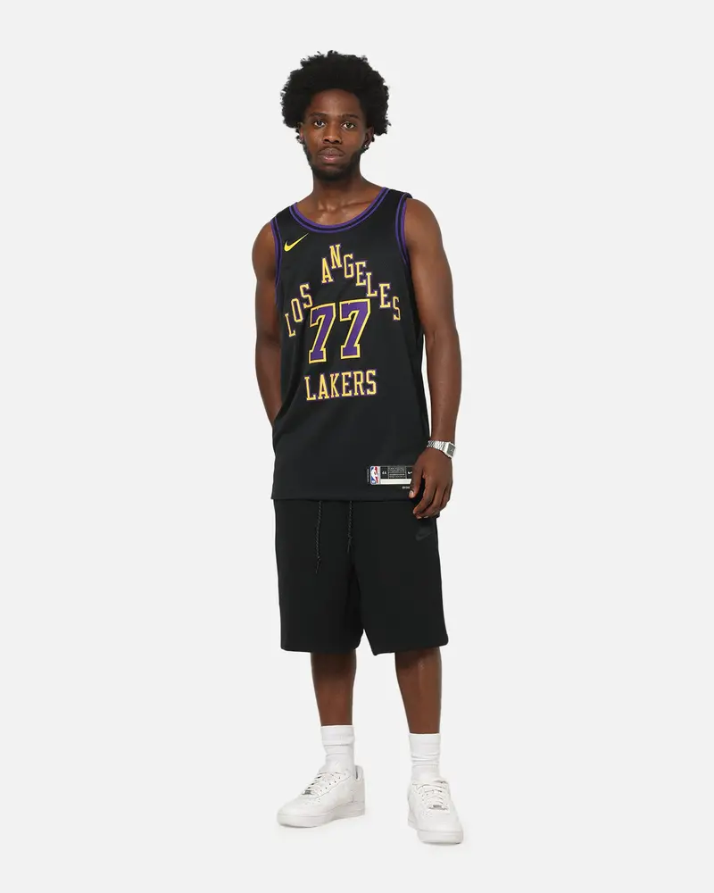 Nike Los Angeles Lakers Luka Doncic #77 City Edition Dri-Fit Nba Swingman Jersey Black 3