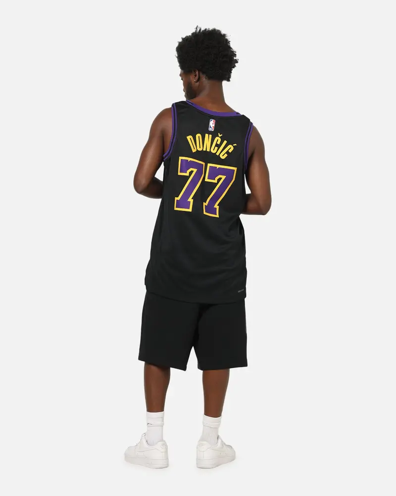 Nike Los Angeles Lakers Luka Doncic #77 City Edition Dri-Fit Nba Swingman Jersey Black 4