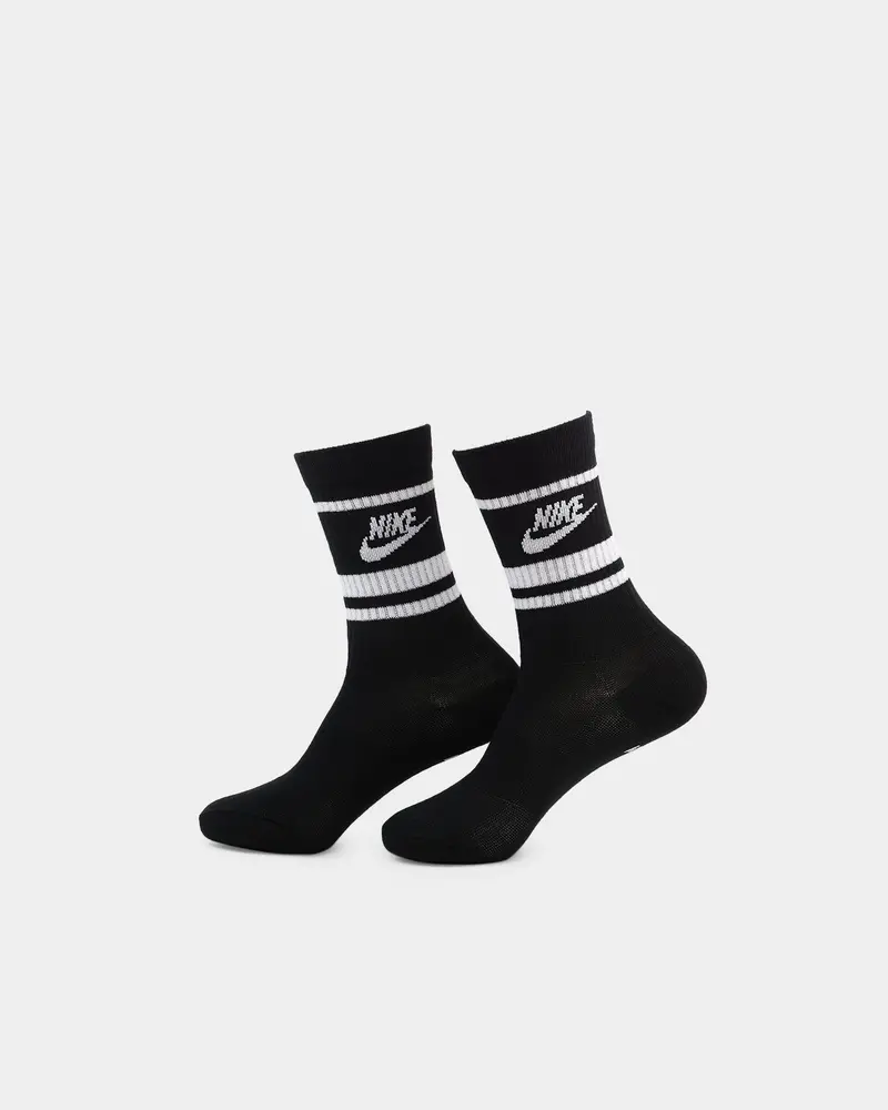 Nike Men's Sportswear Everyday Essential Crew Sock 3 Pack Black/White 3
