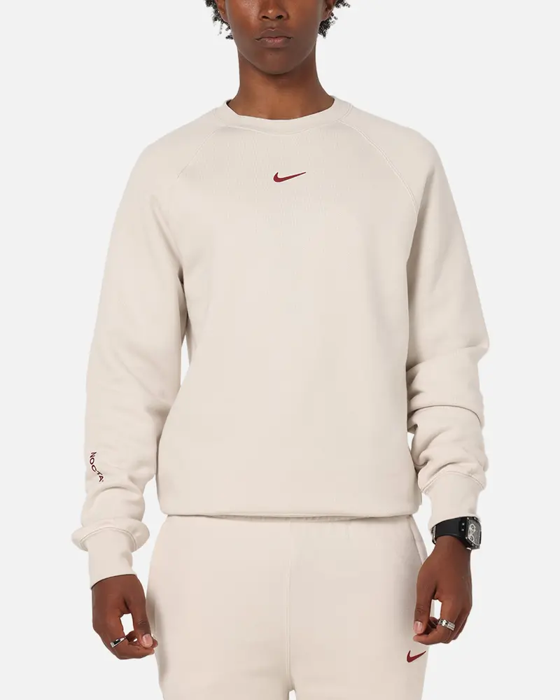 Nike Nocta Fleece Crewneck Lt Orewood Brown 1