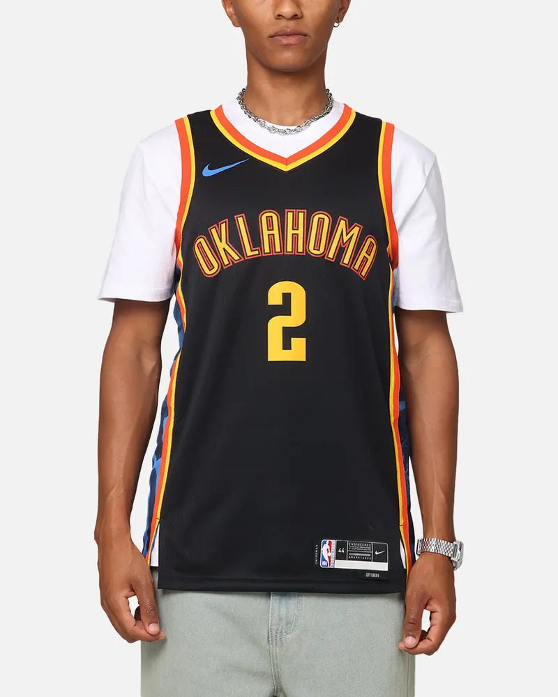 Nike Shai Gilgeous-Alexander Oklahoma City Thunder #2 City Edition 2024/25 Nike Dri-Fit Nba Swingman Jersey Black 1