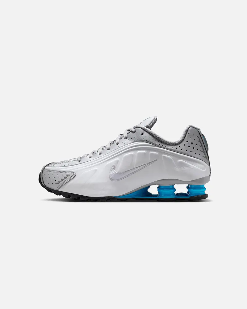 Nike Shox R4 Metallic Silver/Blue 1