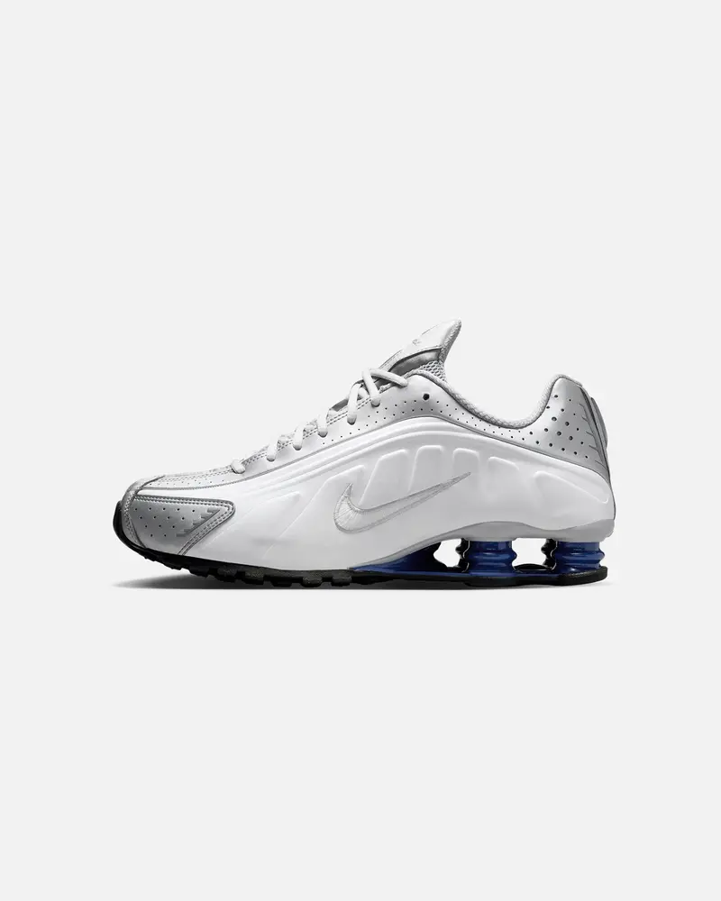 Nike Shox R4 White/White-Metallic 1