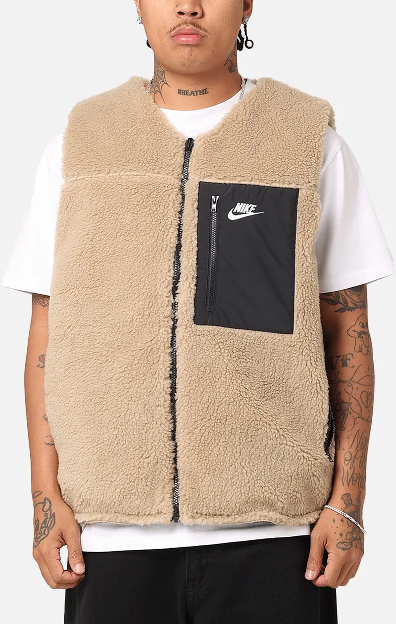 Nike Sportswear Sherpa Reversible Vest Khaki/Black 1