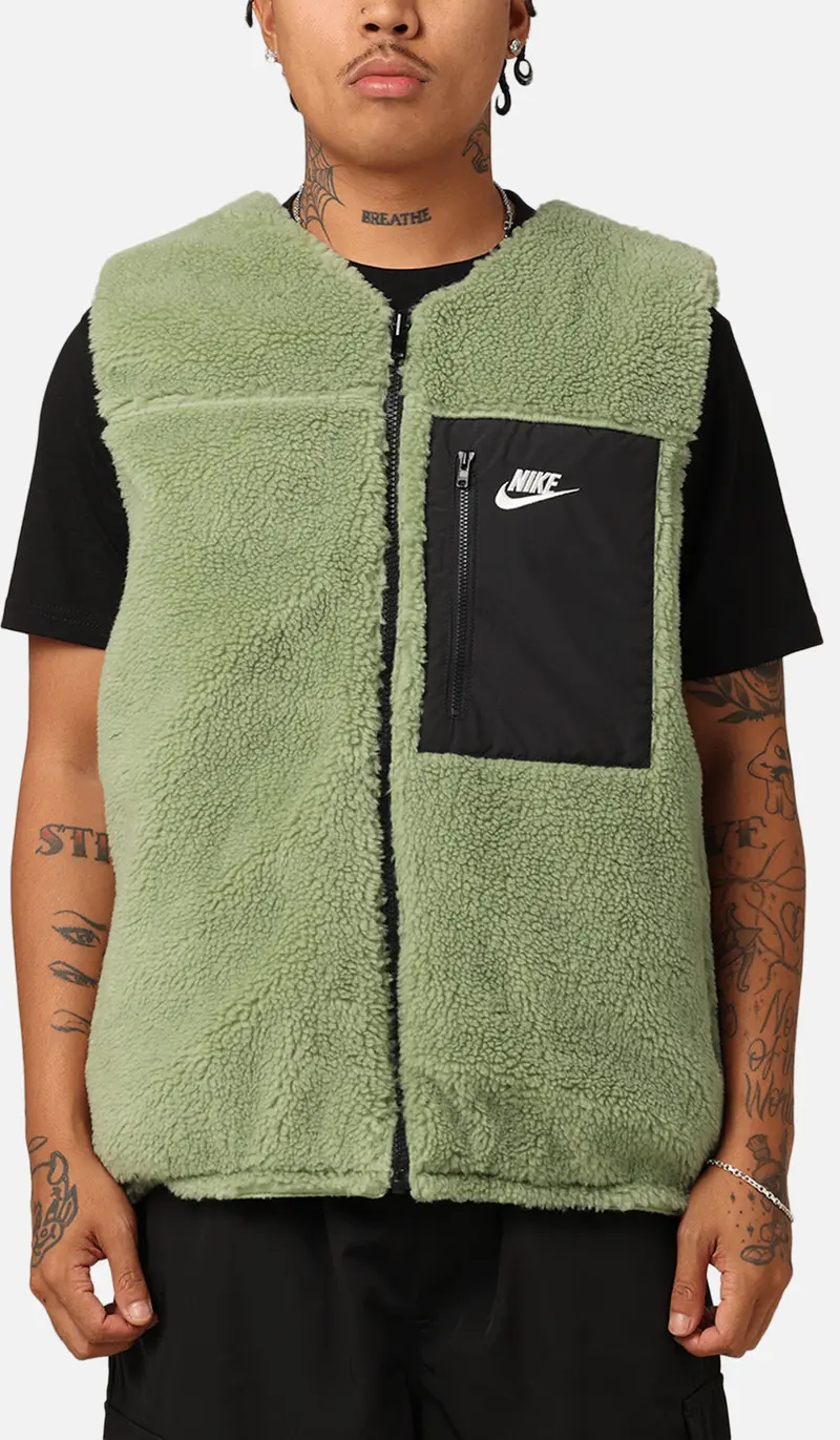 Nike Sportswear Sherpa Reversible Vest Oil Green/Black 1