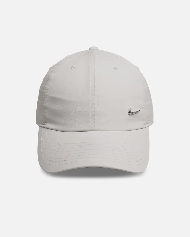 Nike Unstructured Dri-Fit Club Metal Swoosh Strapback Cap Light Bone/Metallic Silver 1