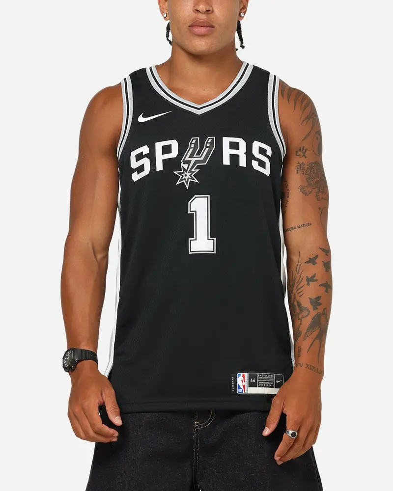 Nike Victor Wembanyama San Antonio Spurs #1 Icon Edition 2022/23 Nike Dri-Fit Nba Swingman Jersey Black 1