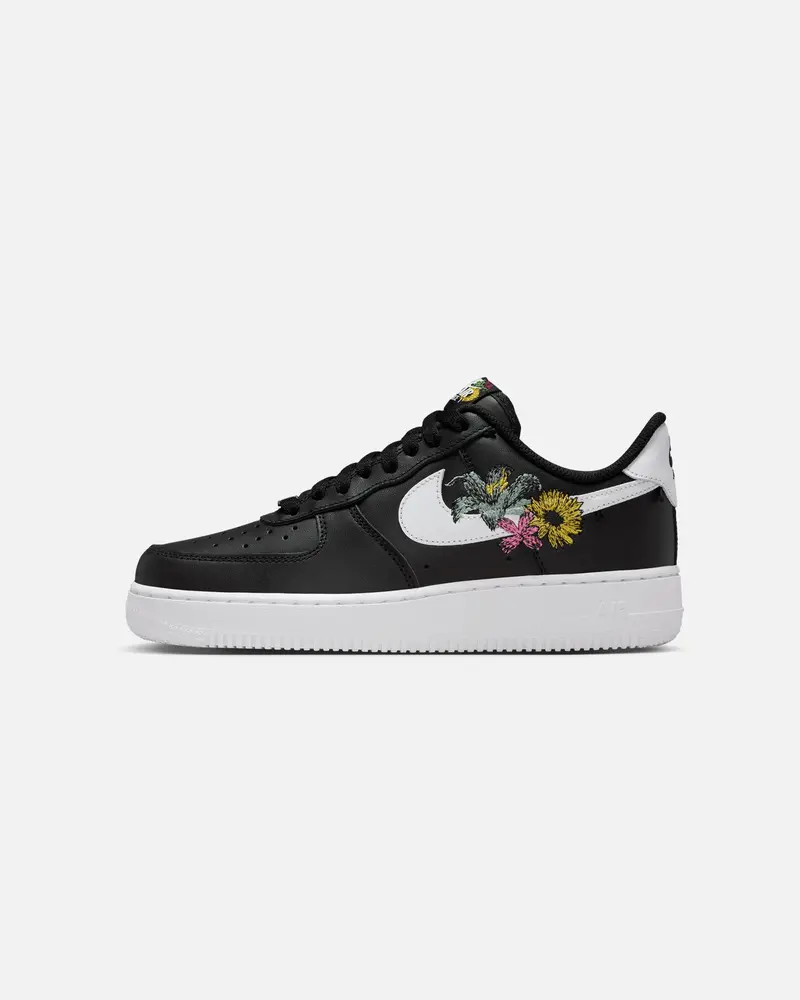 Nike Women's Air Force 1 '07 Premium "Flowers" Black/White 1