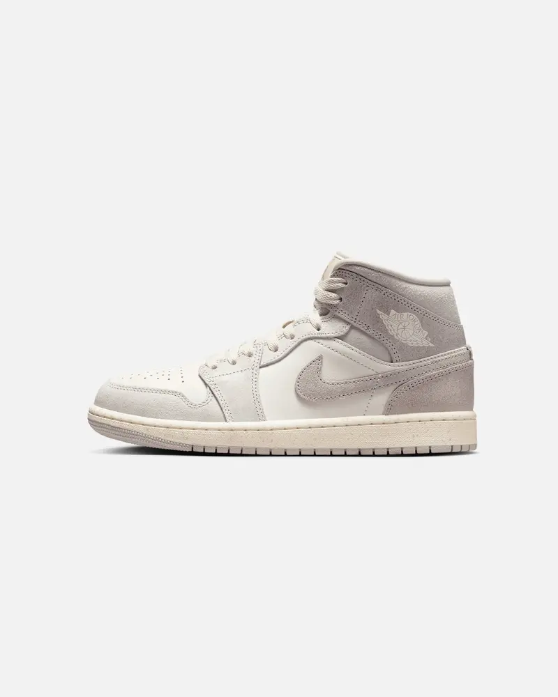 Nike Women's Air Jordan 1 Mid Se Light Iron Ore/Pale Ivory/Oatmeal/Enigma Stone 1