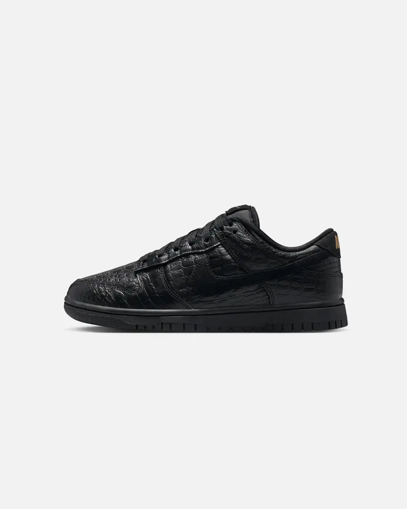Nike Women's Dunk Low "Croc Skin" Black/Black 1