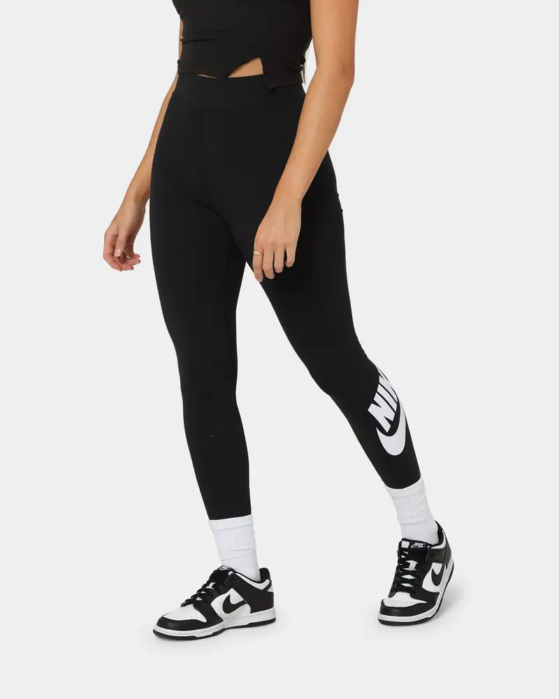 Nike Women's High-Waisted Leggings Black/White 1