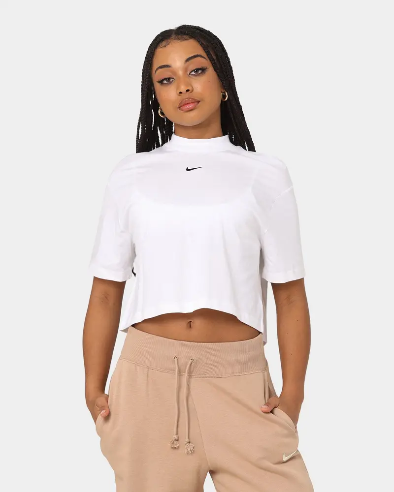 Nike Women's Nike Sportswear Essential Mock Boxy T-Shirt White/Black 1